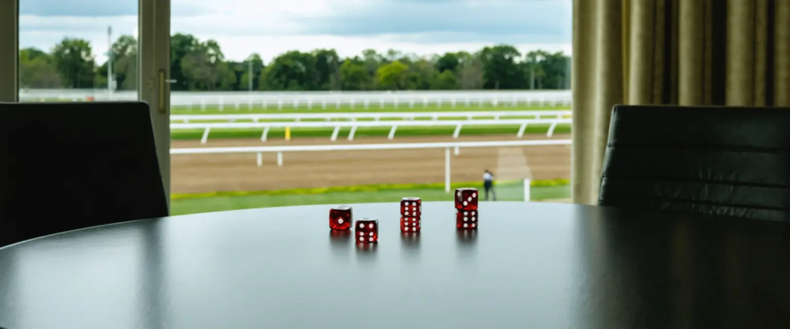 صورة متفرجين ومضمار سباق خيل بريطاني فارغ احتجاجًا على ضريبة المراهنات في المملكة المتحدة.